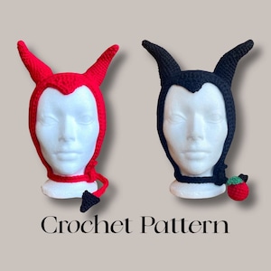 Devil bonnet / Maleficent Bonnet | PDF | CROCHET PATTERN | digital download | English