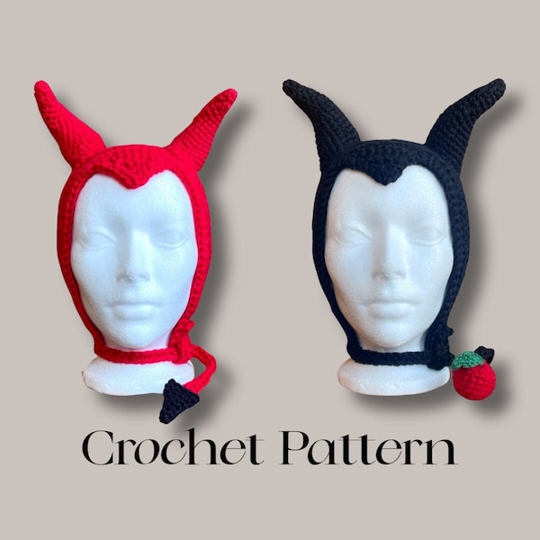 Devil bonnet / Maleficent Bonnet | PDF | CROCHET PATTERN | digital download | English