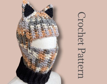 Cagoule chat | Patron au crochet | PDF numérique | Anglais