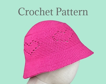 Cappello da pescatore Love Crore / PDF / Schema all'uncinetto / Inglese