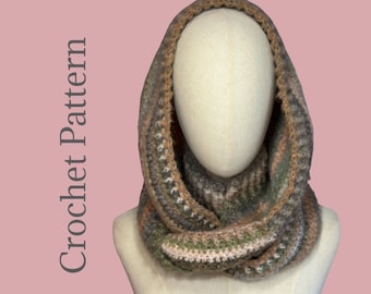 Goldies Infinity | Hooded Scarf | Crochet Pattern | Digital PDF | English