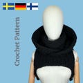 Matrixx Hood | Swedish, Finnish, German Digital PDF| Crochet Pattern | Hooded cowl