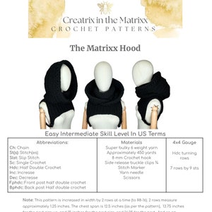 Matrixx Hood Crochet Pattern Hooded cowl available in 5 languages Digital PDF image 2