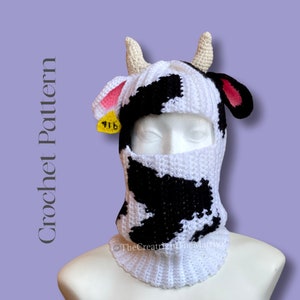 Cow Balaclava | Digital PDF | Crochet Pattern |adult small - medium | digital download | English