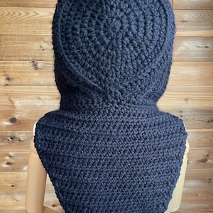 Tiktok Hooded Cowl PDF Crochet PATTERN Digital download hooded cowl with panels English and French image 5