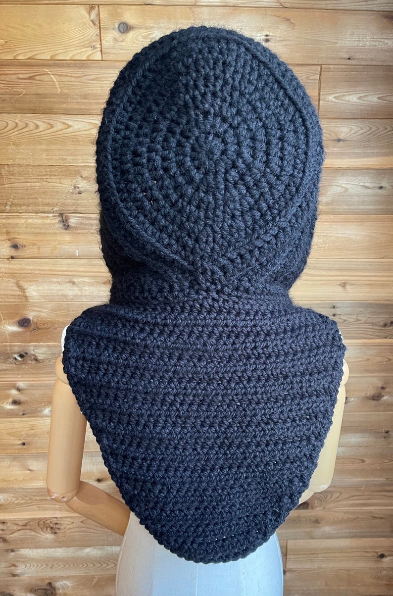 Tiktok Hooded Cowl PDF Crochet PATTERN Digital download hooded cowl with panels English and French image 5