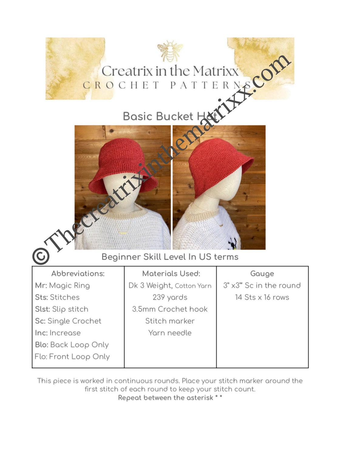Bucket Hat PDF Easy Crochet Pattern - Etsy Canada