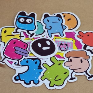 Tamagotchi digitale huisdier V1 + V2 glanzende stickers