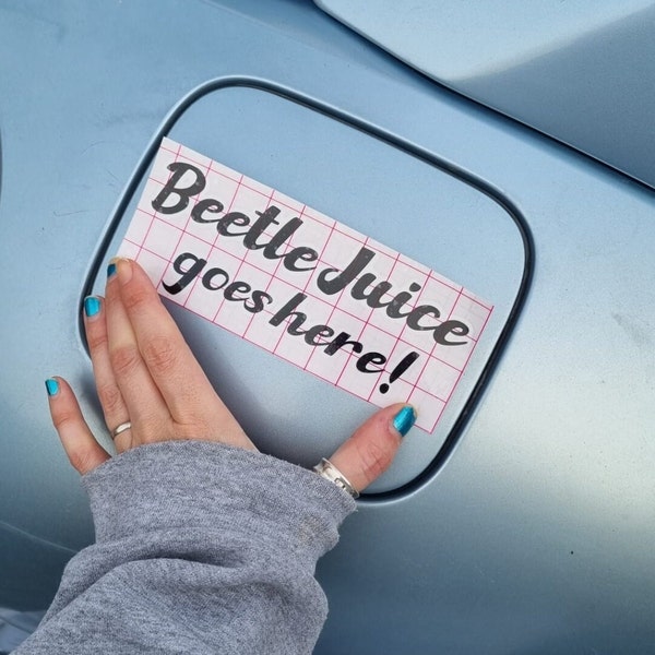 Beetle Juice Goes Here Vinyl car Sticker VW Beetle