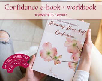 Confidence workbook + e-book | Self-esteem workbook | Goal planner | Wellness journal | Self love journal | Therapy journal