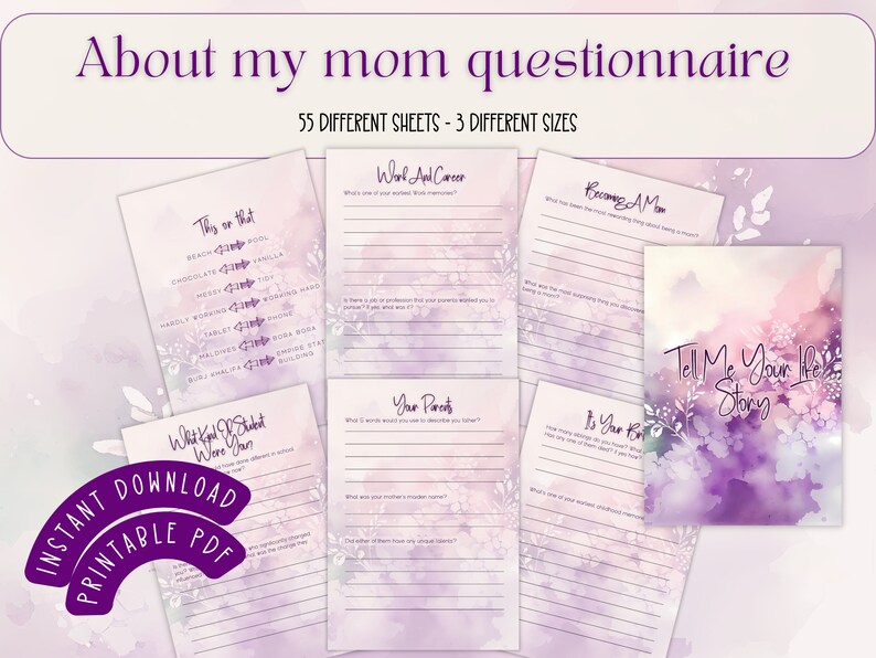 All About Mom Journal Questions for Mom Mothers Day Gift Etsy