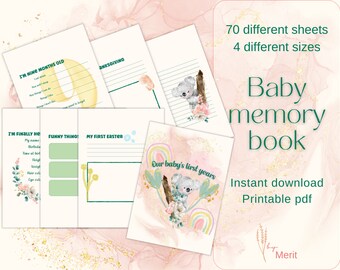 Libro dei ricordi del bambino/Album per bambini/Album di album per bambini/Libro per bambini primo anno/Libro dei record per bambini/Libro per bambini stampabile/Libro fondamentale per bambini