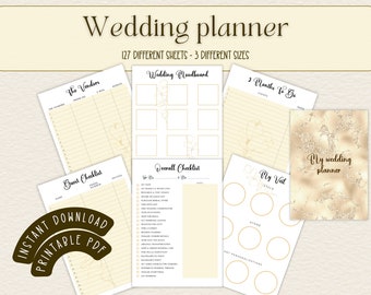 Wedding planner book | Wedding timeline | Wedding checklist | Wedding budget | Printable wedding planner | Expense tracker | Event planner