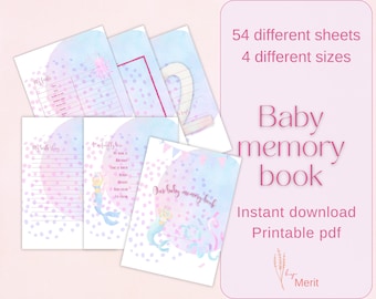 Baby memory book | Baby journal | Baby book first year | Printable baby book pages | Baby milestone book | Baby photo book | Baby album