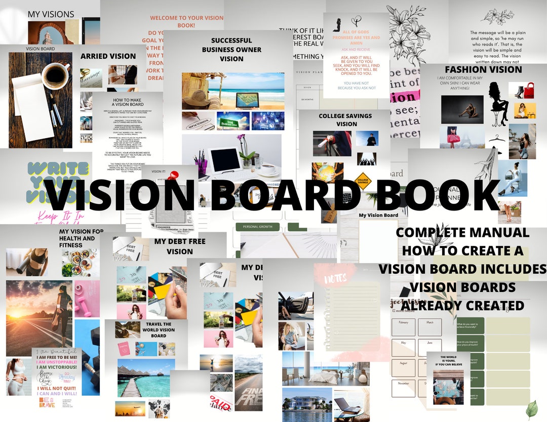 VISION BOARD Ultimate Book for Manifesting Your Dreams , Goal Planner ...