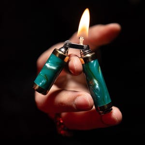 REX HARMONY GREEN- Special Handmade Brass Lighter