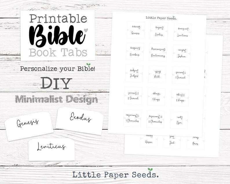 Printable Bible Tabs DIY Bible Tabs Minimalist Bible Tabs - Etsy