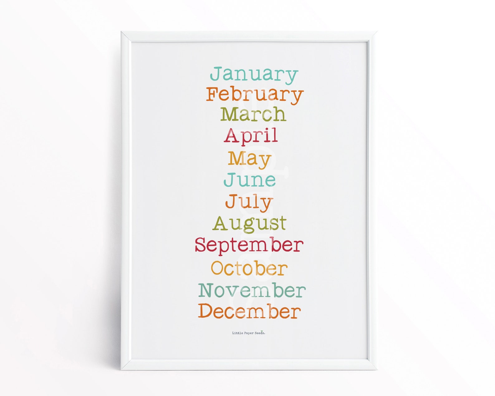 Months of the Year Print Digital Wall Art Educational - Etsy