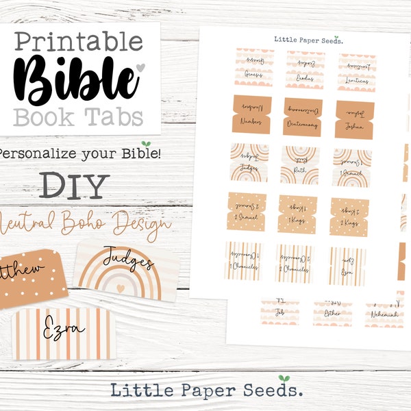 Printable Bible Tabs, DIY Bible Tabs, Minimalist Bible Tabs, Digital Download, diy printable bible tabs, White Bible tabs, Printable