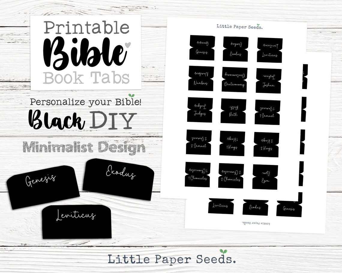 Printable Bible Tabs, DIY Bible Tabs, Minimalist Bible Tabs, Digital ...