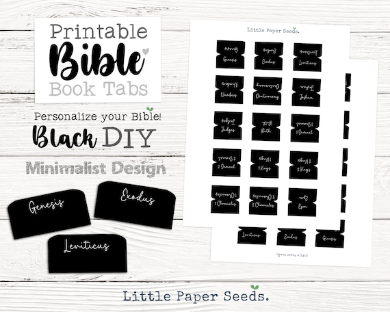 Printable Bible Tabs DIY Bible Tabs Minimalist Bible Tabs | Etsy