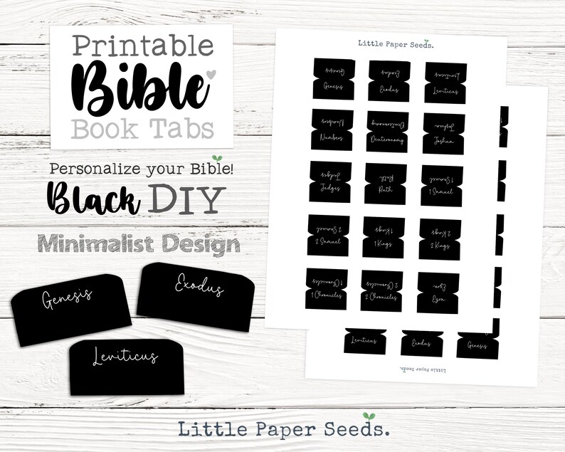 Printable Bible Tabs, DIY Bible Tabs, Minimalist Bible Tabs, Digital ...