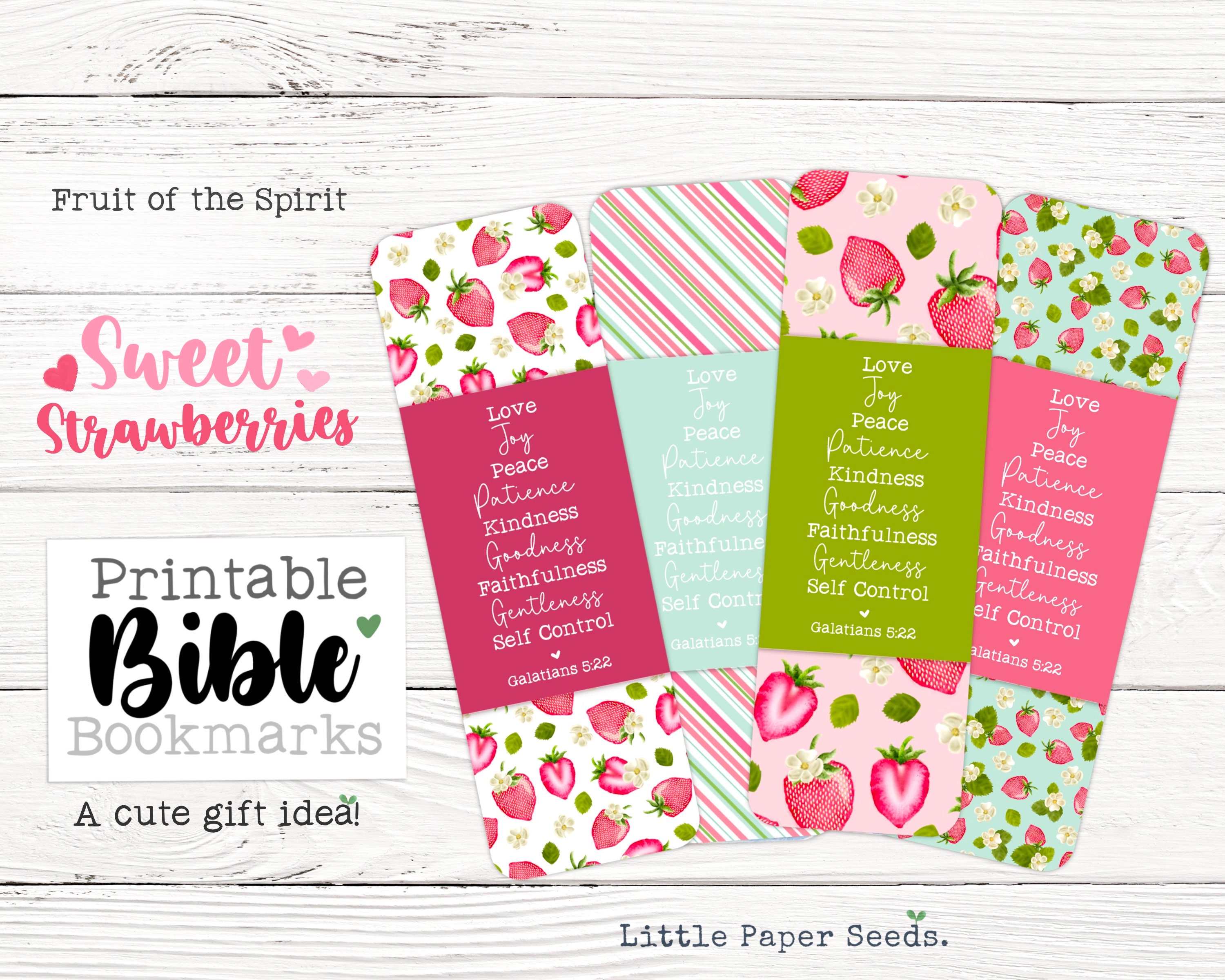 strawberry printable bookmarks christian printable bookmarks etsy