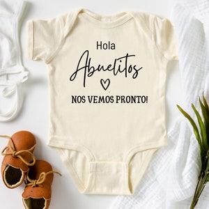 Hola Abuelito Abuelita Baby Announcement to Grandparent, Spanish Pregnancy Announcement Onesie® For Grandparents, Baby Announcement Gift