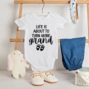 GRAND Baby Announcement to Grandparent, Surprise Pregnancy Announcement Onesie® For Grandparents, Baby Announcement Gift For Grandparents