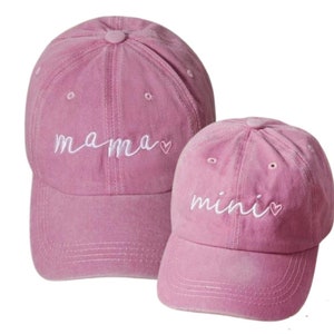 Mommy and Me Hats, Mama and Mini Matching Hats For Mother And Daughter, Girl Mom Gift, Toddler Girl Mom Hat, Cute Mothers Day Gift PINK