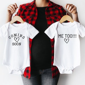 Coming Soon Funny Twins Baby Announcement Onesie®, IVF Pregnancy Announcement To Husband, Grandparents, Funny Baby reveal, Gift Box