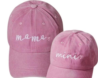 Mommy and Me Hats, Mama and Mini Matching Hats For Mother And Daughter, Girl Mom Gift, Toddler Girl Mom Hat, Cute Mothers Day Gift PINK