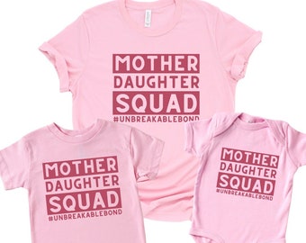 Squad Matching Family Shirts, Mother Daughter Mommy And Me Shirts, Mommy And Me Outfits, Matching Shirts, Mothers Day Gifts Girl Mama