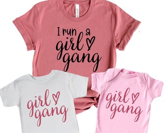 Girl Gang Matching Family Shirts, Mother Daughter Mommy And Me Shirts, Mommy And Me Outfits, Matching Shirts, Mothers Day Gifts Girl Mama