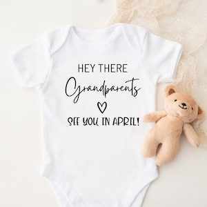 Hello Grandma and Grandpa Baby Announcement to Grandparent, Surprise Pregnancy Announcement Onesie® For Grandparents, Baby reveal Gift Box.