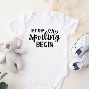Spoiling Baby Announcement to Grandparent, Surprise Pregnancy Announcement Onesie® For Grandparents, Baby Announcement Gift For Grandparents