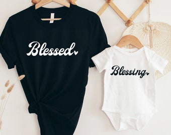 Blessed Blessing Matching Family Shirts, Blessed Mama Mommy And Me Shirts, Christian Mom Shirt, Mommy And Me Outfits, Matching Shirts