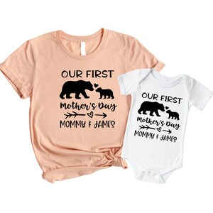 First Mothers Day Gift, Our First Mothers Day Mommy and Me Shirts, 1st Mothers Day matching Outfits For Mom Baby, New Mom Gift  MFLRAL1
