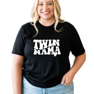 Twin Mama, Twin Mom Shirt, Mom Of Twins Shirt, Mothers Day Gift for Twin Mama, Twin Mama Shirt, Twin Mom Gift. RETRO HEART WAVY