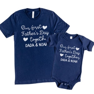 Personalized 1st Fathers Day Gift, Personalized First Fathers Day Shirt, First Fathers day Gift from Son, Daddy And Me Matching Shirts  CSV1