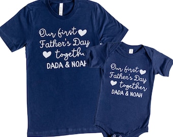 Personalized 1st Fathers Day Gift, Personalized First Fathers Day Shirt, First Fathers day Gift from Son, Daddy And Me Matching Shirts  CSV1