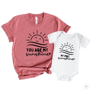 You are my sunshine Mother Daughter shirt, Mommy And Me Shirts, Matching Mommy And Me Outfits, Mother And Son Matching Shirts, New Mom Gift.