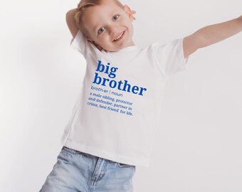Definition Big Brother shirt, Big Sister shirt, Sibling baby announcement Shirt, Pregnancy Announcement Toddler Shirt