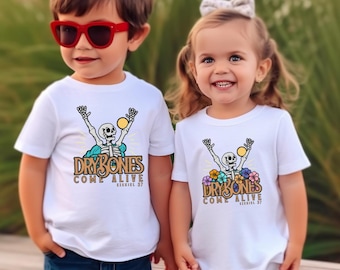 Dry Bones Come Alive Kids Shirt | Christian Halloween Tee for Toddler Youth Boys & Girls | Bible Verse Faith Fall Outfit