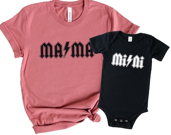 Rock and Roll Mama And Mini Shirts, Mommy And Me, Matching Mother Daughter Mommy And Me Outfits, Mother And Son Matching Shirts New Mom Gift