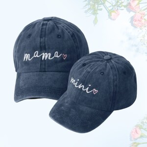 Mommy and Me Hats, Mama and Mini Matching Hats For Mother And Daughter, Girl Mom Gift, Toddler Girl Mom Hat, Cute Mothers Day Gift DENIM