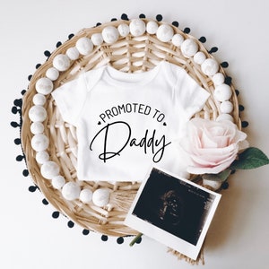 Promoted To Daddy Baby Announcement to Husband, Surprise Pregnancy Announcement Onesie® For Husband, New Dad Baby reveal Gift Box.