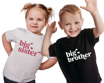 Big Brother shirt, Big Sister shirt, Sibling baby announcement Shirt, Pregnancy Announcement Toddler Shirt, Sibling Hospital Outfits.