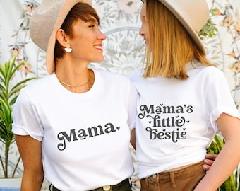 Mama's Little Bestie, Mother Daughter Mommy And Me Shirts, Mother And Daughter Matching Shirts, Mothers Day Gifts For Girl Mama. Girl Mom.