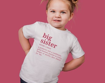 Definition Big Sister shirt, Big Brother shirt, Sibling baby announcement Shirt, Pregnancy Announcement Toddler Shirt